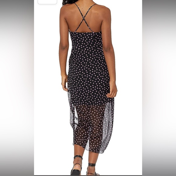 The Kooples Womens Maxi Dress In A Polka Dot Print, Black/Pink - Picture 7 of 7